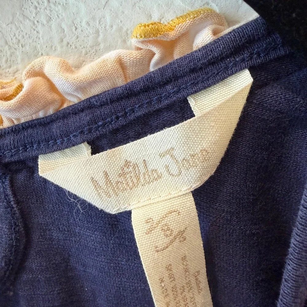 Matilda Jane Girls Navy Blue Floral Ruffle Long Sleeve Dress Size 2 Kids